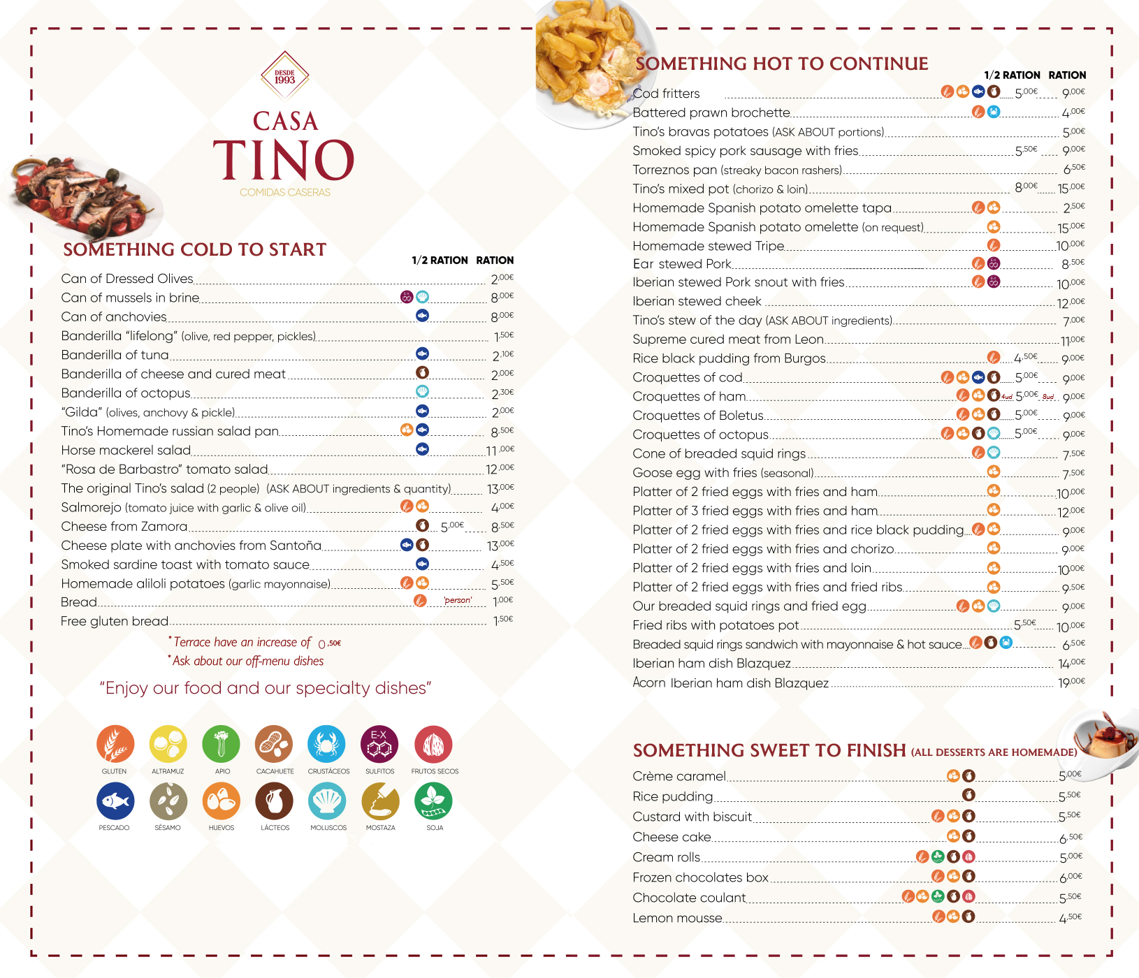 Menu | Casa Tino